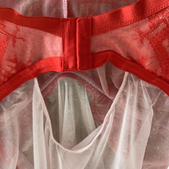 NWT Red & Pink Lace Lingerie Thong Set - Picture 6 of 9